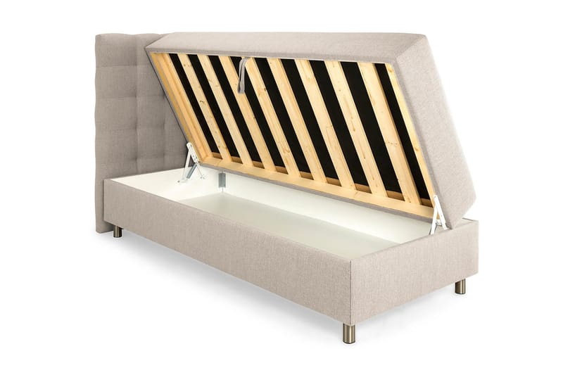Box Bed Suset 90x200 - Beige - Säng med förvaring - Komplett sängpaket