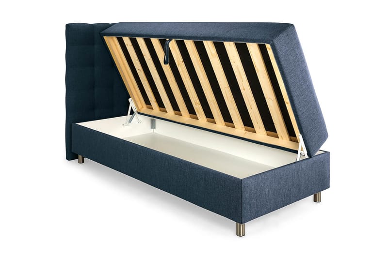 Box Bed Suset 90x200 - Mörkblå - Dubbelsäng med förvaring - Säng med förvaring