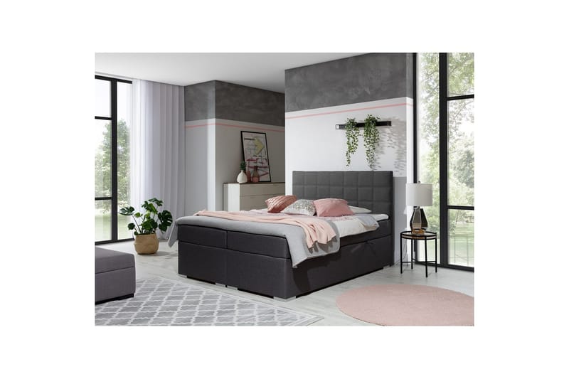 Box Spring Eltap Alice, 140x200 cm, Sawana 05, Grå