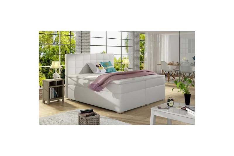 Box Spring Eltap Alice, 140x200 cm, Soft 17, Vit