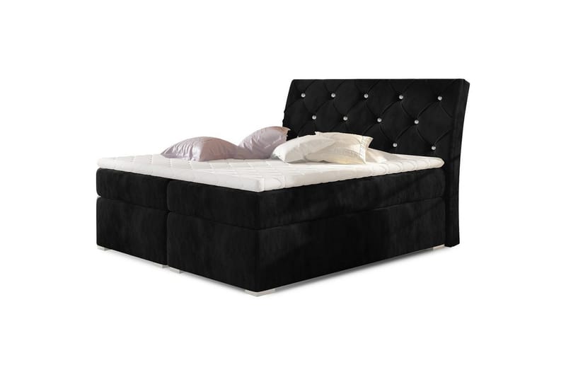 Box Spring Eltap Balvin, 140x200 cm, Kronos 07, Svart