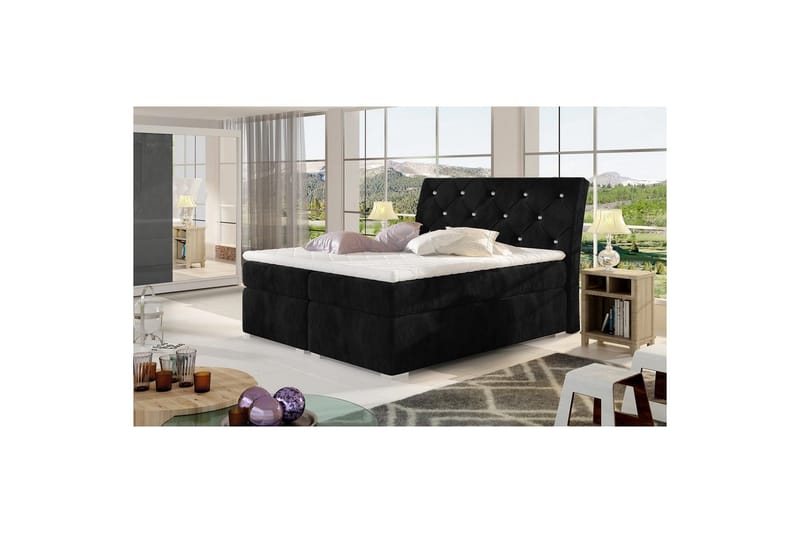 Box Spring Eltap Balvin - 140x200 cm, Kronos 07, Svart - Möbler - Säng - Kontinentalsäng