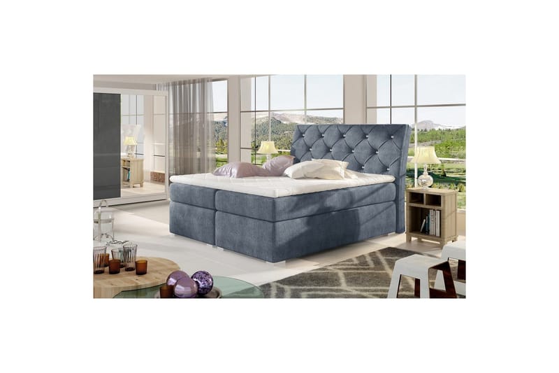 Box Spring Eltap Balvin - 160x200 cm, Omega 86, Blå - Möbler - Säng - Kontinentalsäng