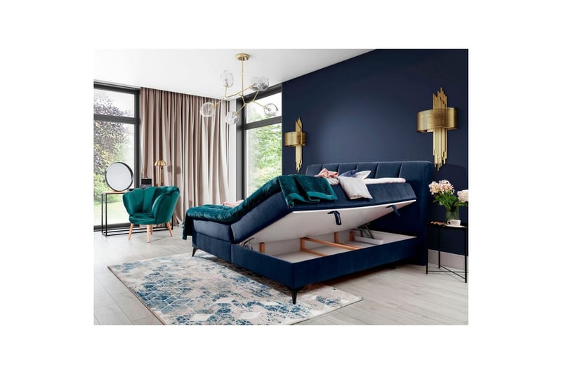 Boxfjäder Eltap Aderito - 140x200 cm, Kronos 09, Kronos 09 Pasy 2, Mörkblå - Möbler - Säng - Kontinentalsäng