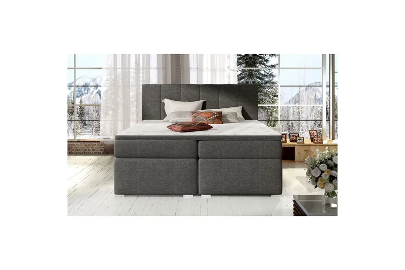 Boxspring Eltap Bolero, Sawana 05, Mörkgrå, 180x200 cm