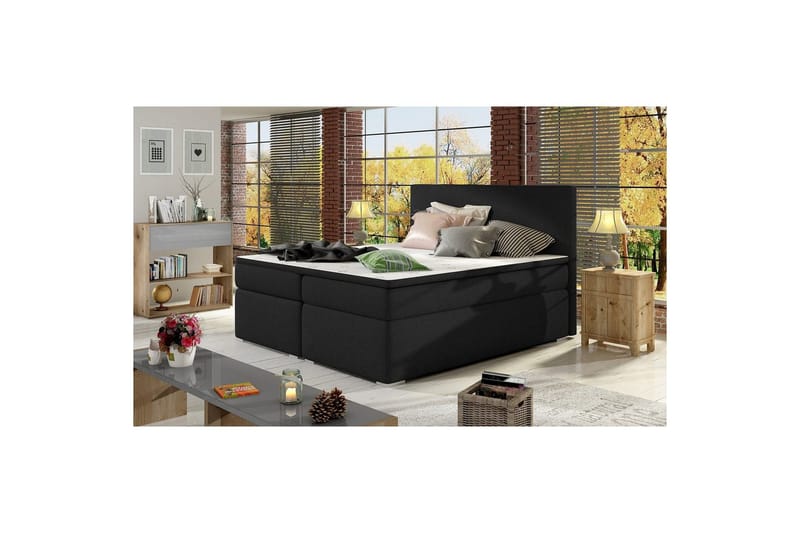 Boxspring Eltap Divalo - Sawana 14, Svart, 140x200 cm - Möbler - Säng - Kontinentalsäng