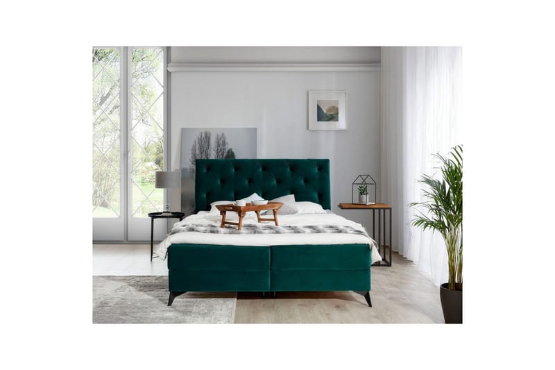 Boxspring Eltap Laos, Kronos 19, Mörkgrön, 160x200 cm