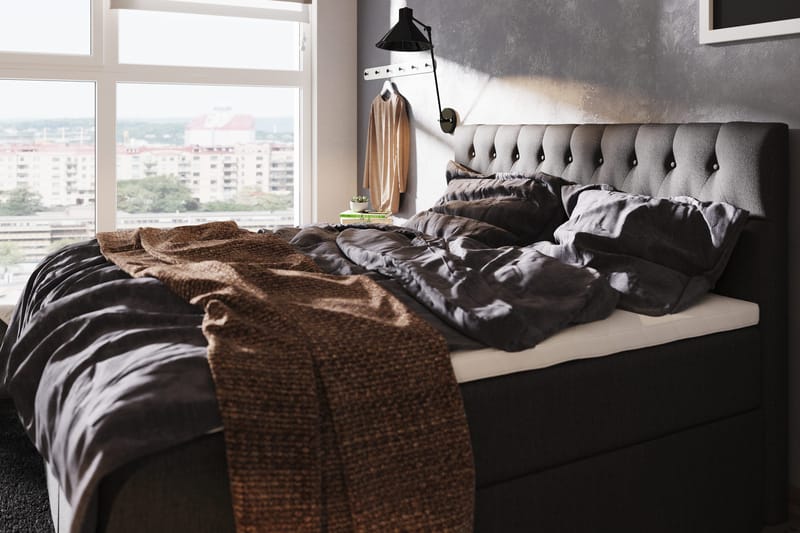 Boxy Komplett Sängpaket Box Bed 120x200 cm - Svart/Grå - Möbler - Säng - Säng med förvaring
