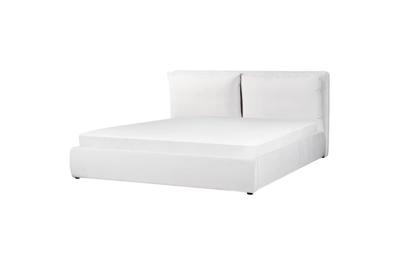 Braylon Sängram 180x200 cm i Sammet med Förvaring och Sänggavel - Vit - Möbler - Säng - Säng med förvaring