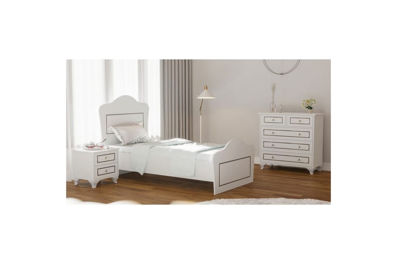 Brynor Sängram 90x190 cm - Matt Vit - Möbler - Säng - Sängram & sängstomme