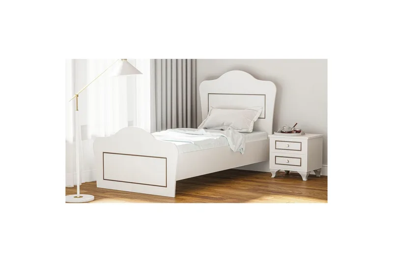 Brynor Sängram 90x190 cm - Matt Vit - Möbler - Säng - Sängram & sängstomme