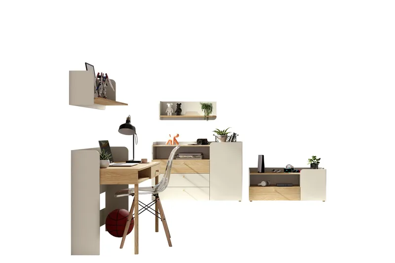 Buhan Möbelset För Sovrum, Beige/Brun