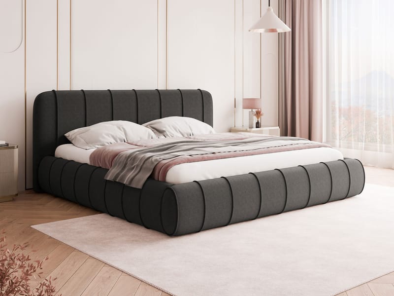 Calrosin Sängram 160x200 cm med Förvaring - Grå - Möbler - Säng - Säng med förvaring