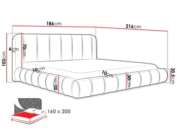 Calrosin Sängram 160x200 cm med Förvaring - Vit - Möbler - Säng - Säng med förvaring