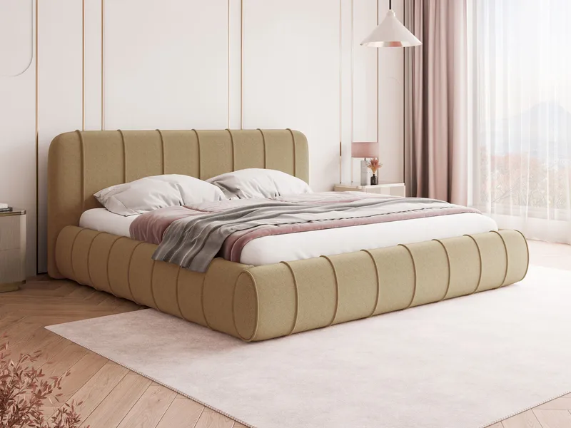 Calrosin Sängram 200x200 cm med Förvaring - Mörkbeige - Möbler - Säng - Säng med förvaring