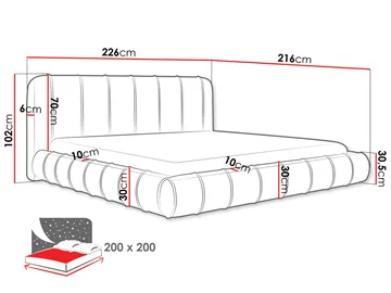 Calrosin Sängram 200x200 cm med Förvaring - Svart - Möbler - Säng - Säng med förvaring