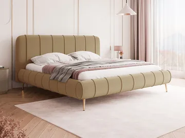 Calrosin Sängram på ben 140x200 cm med Förvaring - Mörkbeige - Möbler - Säng - Säng med förvaring