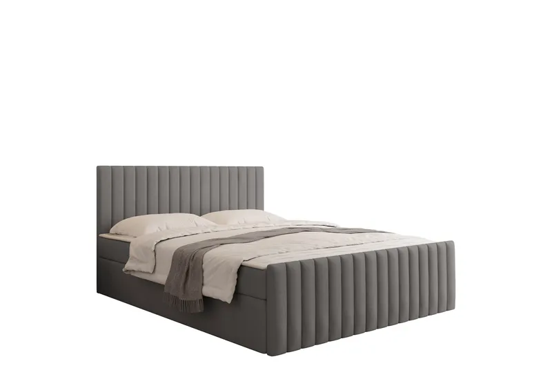 Calrosor Sängpaket Kontinentalsäng med Förvaring 140x200 cm - Grå - Möbler - Säng - Kontinentalsäng