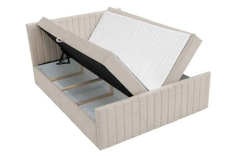 Calrosor Sängpaket Kontinentalsäng med Förvaring 160x200 cm - Beige - Möbler - Säng - Kontinentalsäng