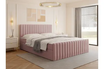 Calrosor Sängpaket Kontinentalsäng med Förvaring 160x200 cm - Rosa - Möbler - Säng - Kontinentalsäng