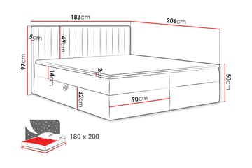 Calrosor Sängpaket Kontinentalsäng med Förvaring 180x200 cm - Grön - Möbler - Säng - Kontinentalsäng