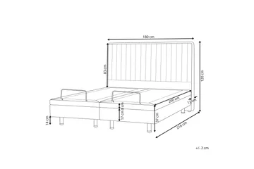 Carleigh Sängram 180x200 cm - Beige - Möbler - Säng - Ställbar säng