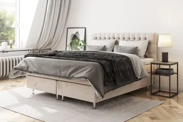 Celine Kontinentalsäng 160x200cm - Beige/Sammet - Möbler - Säng - Kontinentalsäng