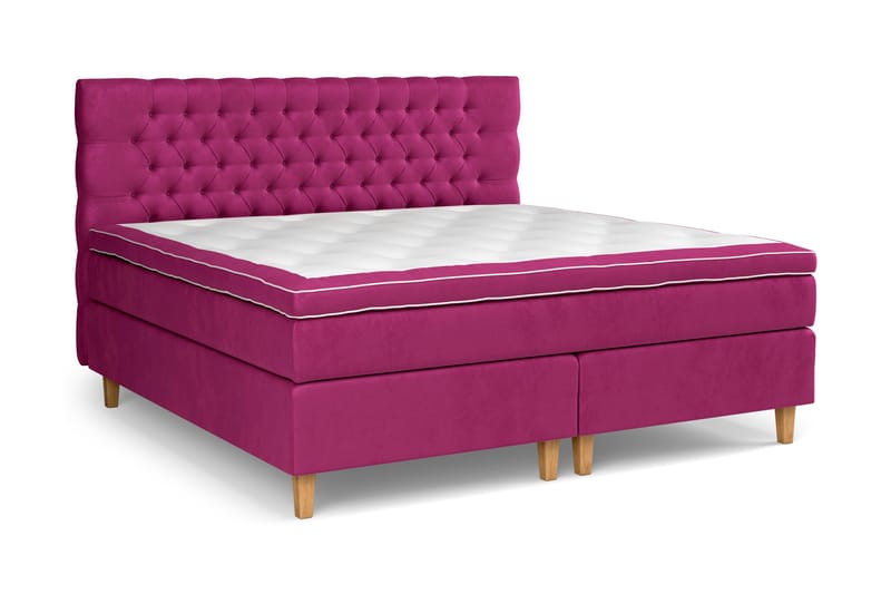 Celine Sängpaket 210x210cm - Rosa/Sammet - Möbler - Säng - Kontinentalsäng