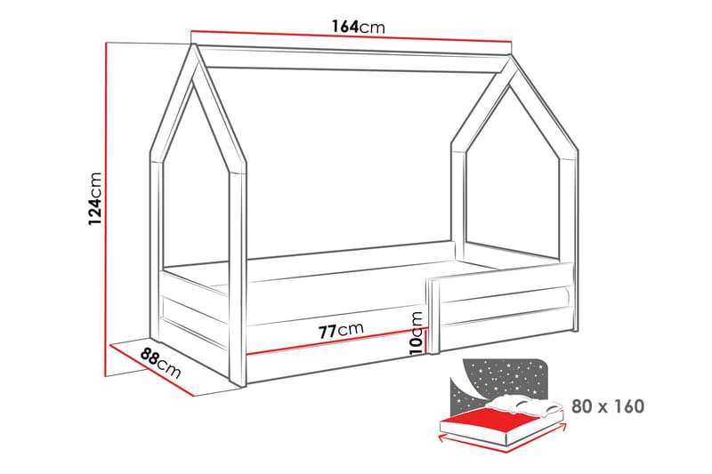 Cenon Sängram 80x160 cm - Vit - Möbler - Säng - Sängram & sängstomme