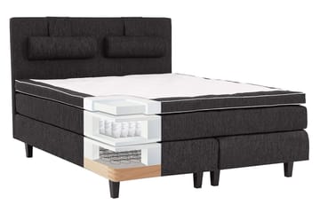 Charleston Kontinentalsäng 140x200 Fast Polyeterskum - Svart - Möbler - Säng - Kontinentalsäng