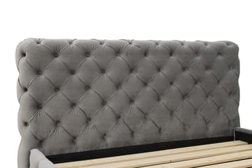 Chesterfield Komplett Sängpaket Sängram med Madrass 120x200 cm - Grå - Möbler - Säng - Ramsäng