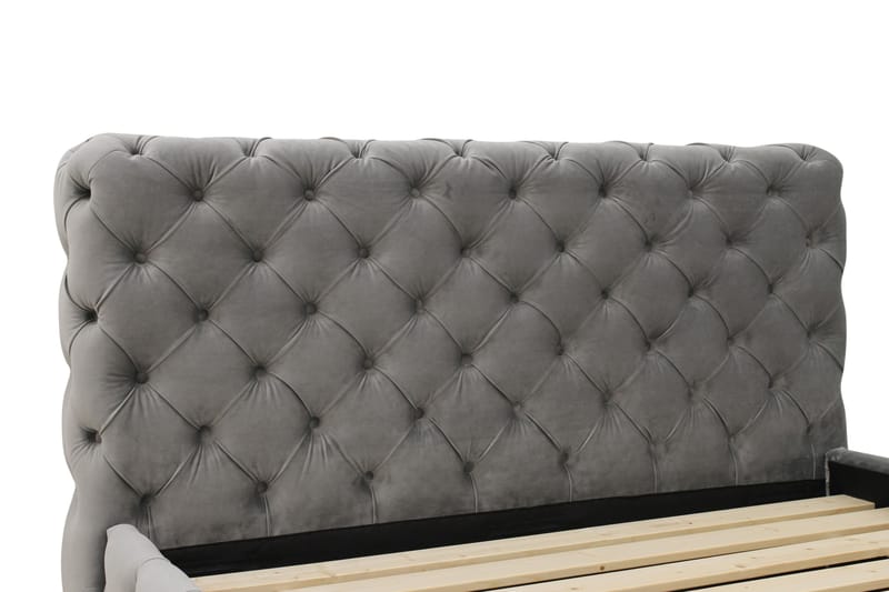 Chesterfield Komplett Sängpaket Sängram med Madrass 120x200 cm - Grå - Möbler - Säng - Ramsäng