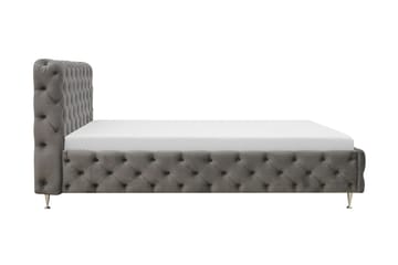 Chesterfield Komplett Sängpaket Sängram med Madrass 120x200 cm - Grå - Möbler - Säng - Ramsäng