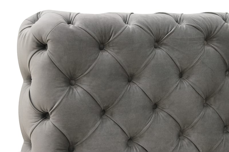 Chesterfield Komplett Sängpaket Sängram med Madrass 120x200 cm - Grå - Möbler - Säng - Ramsäng