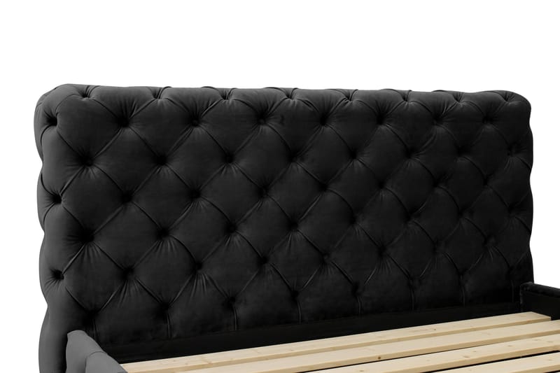 Chesterfield Komplett Sängpaket Sängram med Madrass 120x200 cm - Svart - Möbler - Säng - Ramsäng