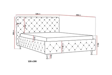 Chesterfield Komplett Sängpaket Sängram med Madrass 120x200 cm - Svart - Möbler - Säng - Ramsäng