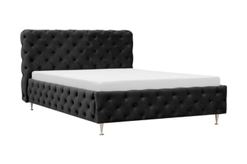 Chesterfield Komplett Sängpaket Sängram med Madrass 120x200 cm - Svart - Möbler - Säng - Ramsäng