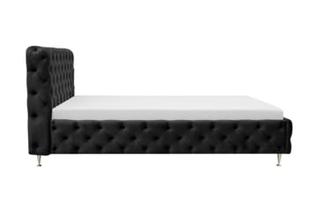 Chesterfield Komplett Sängpaket Sängram med Madrass 120x200 cm - Svart - Möbler - Säng - Ramsäng