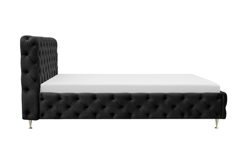 Chesterfield Komplett Sängpaket Sängram med Madrass 120x200 cm - Svart - Möbler - Säng - Ramsäng