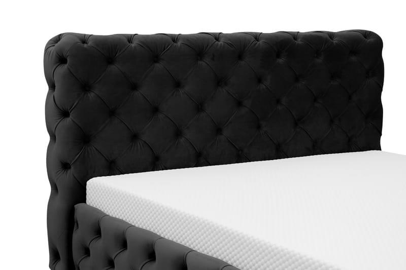 Chesterfield Komplett Sängpaket Sängram med Madrass 120x200 cm - Svart - Möbler - Säng - Ramsäng