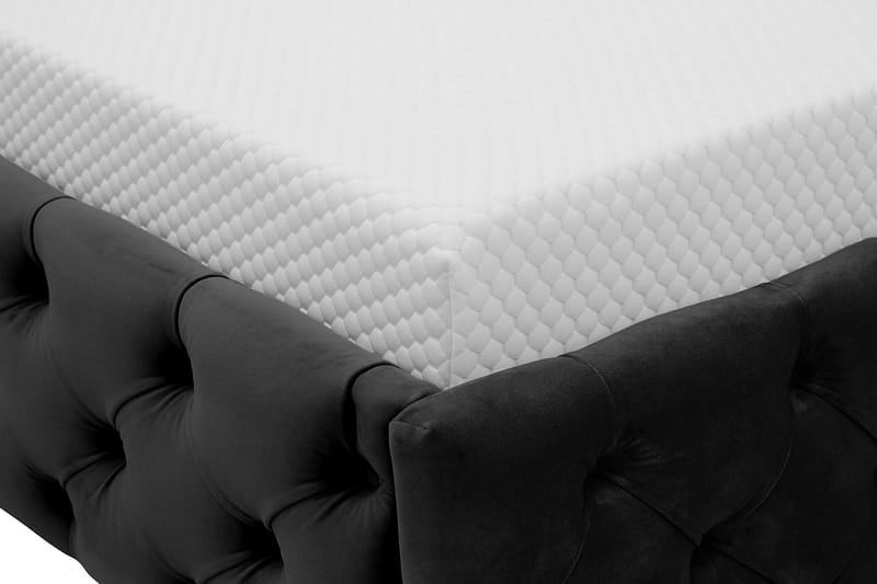 Chesterfield Komplett Sängpaket Sängram med Madrass 120x200 cm - Svart - Möbler - Säng - Ramsäng