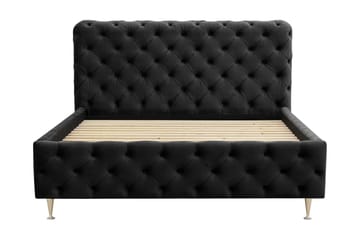 Chesterfield Komplett Sängpaket Sängram med Madrass 120x200 cm - Svart - Möbler - Säng - Ramsäng