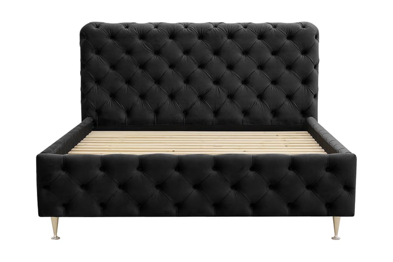 Chesterfield Komplett Sängpaket Sängram med Madrass 120x200 cm - Svart - Möbler - Säng - Ramsäng