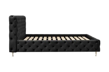 Chesterfield Komplett Sängpaket Sängram med Madrass 120x200 cm - Svart - Möbler - Säng - Ramsäng