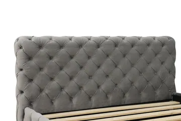 Chesterfield Komplett Sängpaket Sängram med Madrass 160x200 cm - Grå - Möbler - Säng - Ramsäng