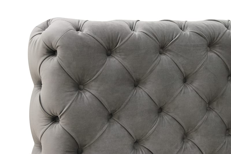Chesterfield Komplett Sängpaket Sängram med Madrass 160x200 cm - Grå - Möbler - Säng - Ramsäng