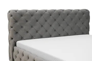 Chesterfield Komplett Sängpaket Sängram med Madrass 160x200 cm - Grå - Möbler - Säng - Ramsäng
