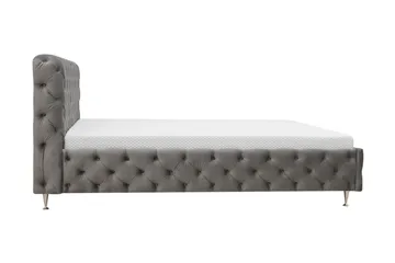 Chesterfield Komplett Sängpaket Sängram med Madrass 160x200 cm - Grå - Möbler - Säng - Ramsäng