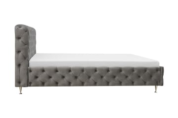 Chesterfield Komplett Sängpaket Sängram med Madrass 180x200 cm - Grå - Möbler - Säng - Ramsäng