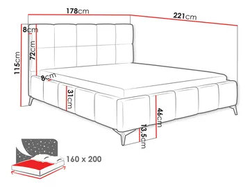 Cinerea Sängram med förvaring 160x200 cm - brun - Möbler - Säng - Säng med förvaring